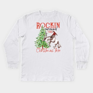 Rocking Around The Christmas Tree Kids Long Sleeve T-Shirt